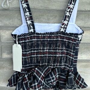 Fanm Mon Tweed Peplum Top $165